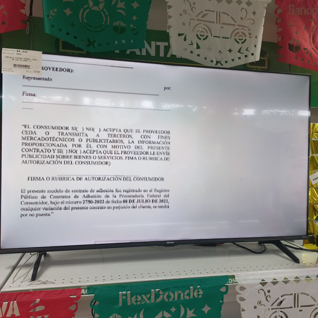 PANTALLA HISENSE 55A6NV (2024) 55" LED 4K (SEMINUEVO)