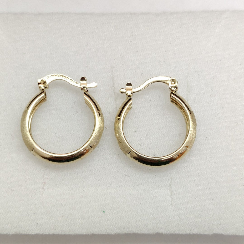 ARETES TEJIDO ARRACADA SATINADA 14K 2.5 GR (NUEVO)