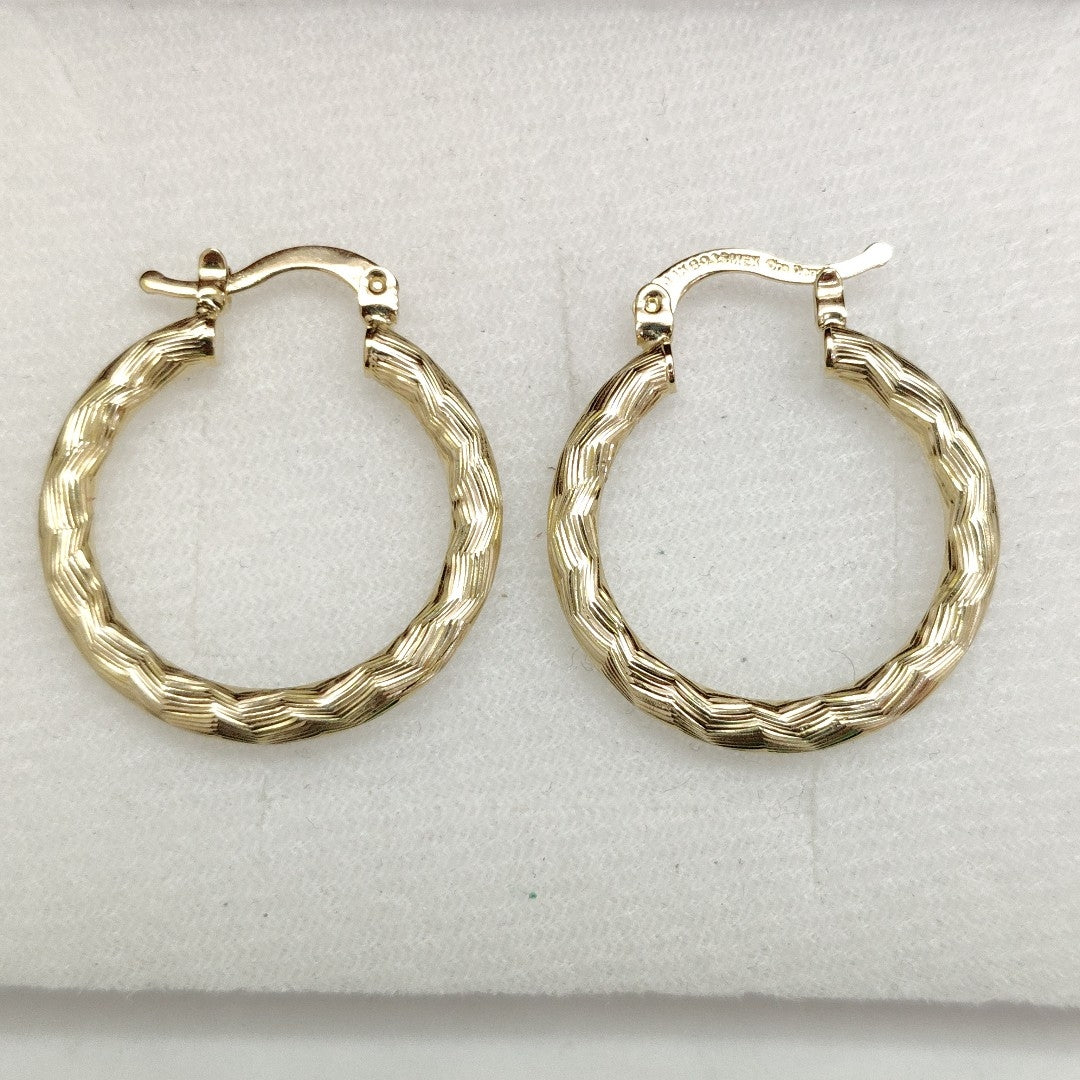 ARETES TEJIDO ARRACADA LABRADA 14K 2.7 GR (NUEVO)