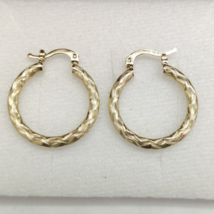 ARETES TEJIDO ARRACADA LABRADA 14K 2.7 GR (NUEVO)