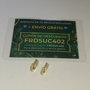 ARETES HUGGIES C CIRCONIAS 14K 1.8 GR (NUEVO)