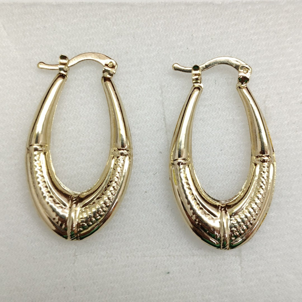 ARETES ARRACADAS ESTRIADAS 14K 2.6 GR (NUEVO)