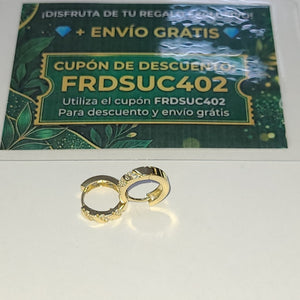 ARETES HUGGIES CON CIRCONIAS 14K 2.2 GR (NUEVO)