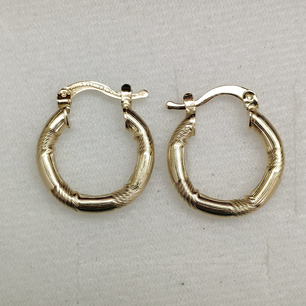 ARETES TEJIDO ARRACADAS CON DISEÑO 14K 2.7 GR (NUEVO)