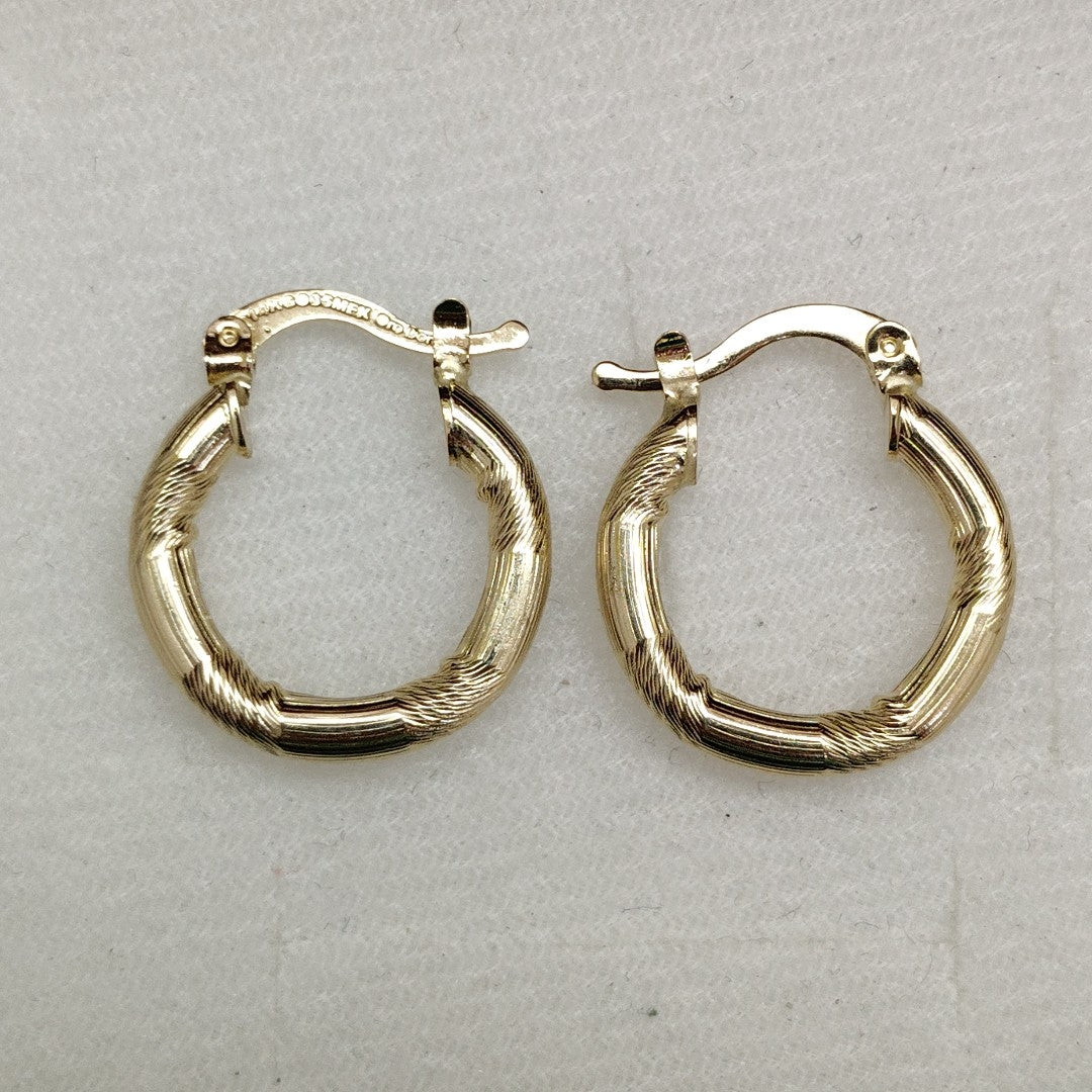 ARETES TEJIDO ARRACADAS CON DISEÑO 14K 2.7 GR (NUEVO)