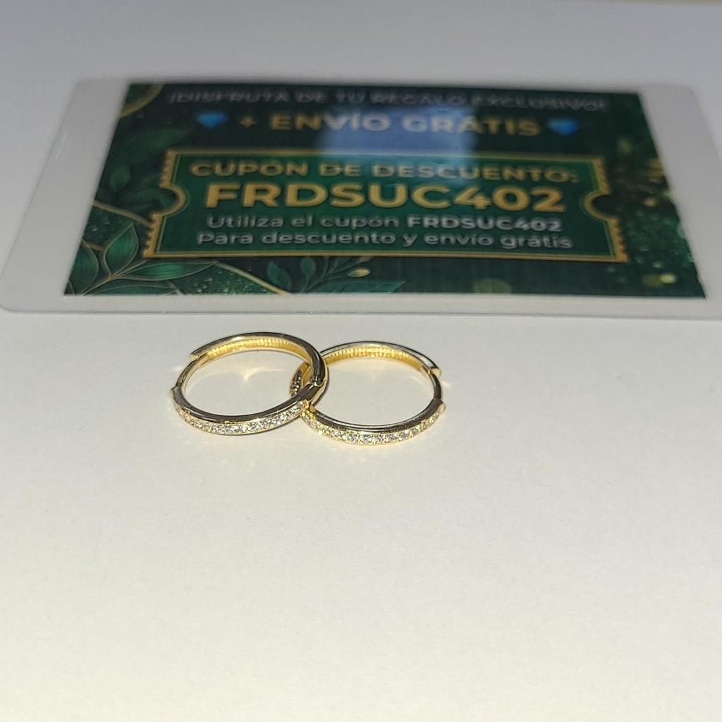 ARETES ARRACADAS C CIRCONIAS 14K 2 GR (NUEVO)