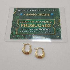 ARETES TEJIDO ARRACADA FACETADA 14K 1.3 GR (NUEVO)