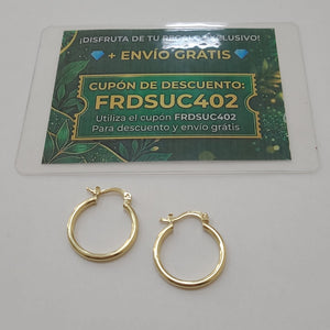 ARETES TEJIDO ARRACADAS LISAS 14K 1.2 GR (NUEVO)