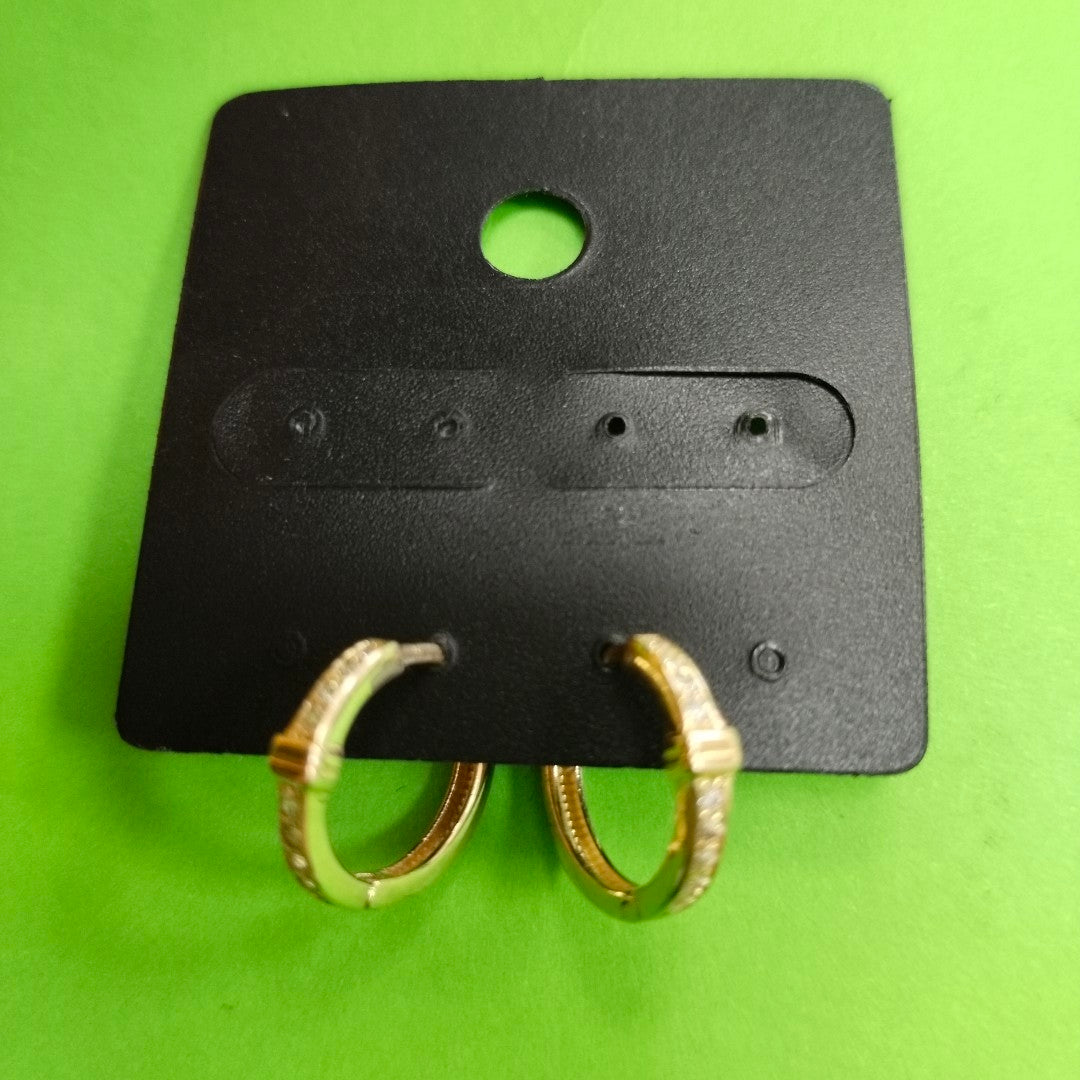 ARETES HUGGIES C CIRCONIA 14K 1.9 GR (NUEVO)