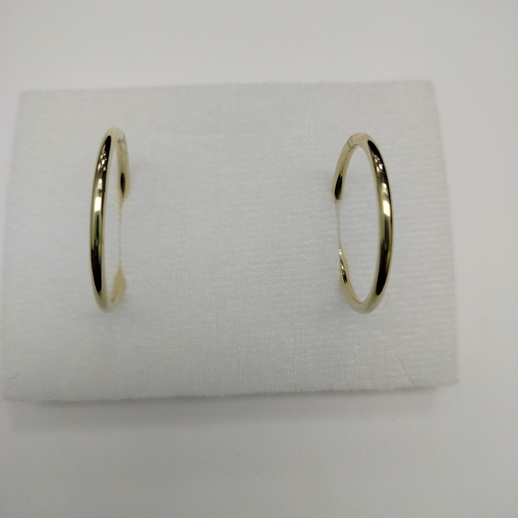 ARETES TEJIDO ARRACADAS LISAS 14K 1.5 GR (NUEVO)