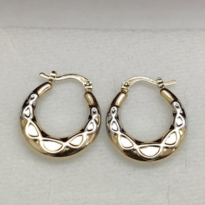 ARETES ARRACADAS COMBINADAS CON INFINITO 14K 2.3 GR (NUEVO)