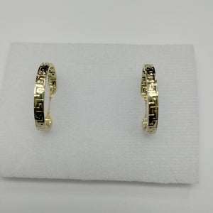 ARETES TEJIDO ARRACADA CON GRECAS 14K 2.6 GR (NUEVO)