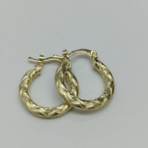 ARETES TEJIDO ARRACADAS ASTRIADAS 14K 1.9 GR (NUEVO)