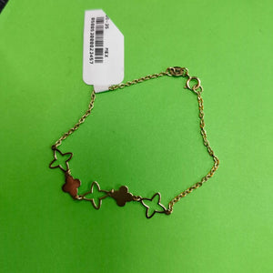 PULSERA TEJIDO ESP CON TREBOL 14K 18 CM 1.6 GR (NUEVO)