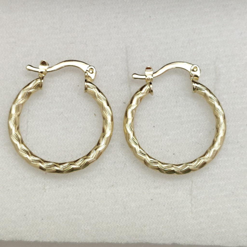 ARETES ARRACADAS LABRADAS 14K 2.1 GR (NUEVO)