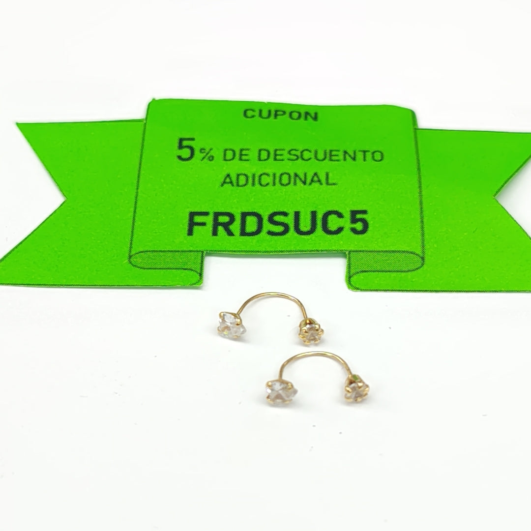 BROQUELES PAR ORO 14 K 0.5 GRMS (SEMINUEVO)