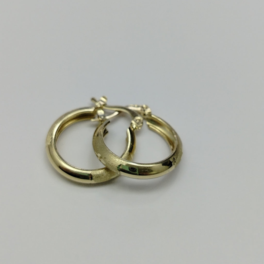 ARETES TEJIDO ARRACADA SATINADA 14K 2.5 GR (NUEVO)