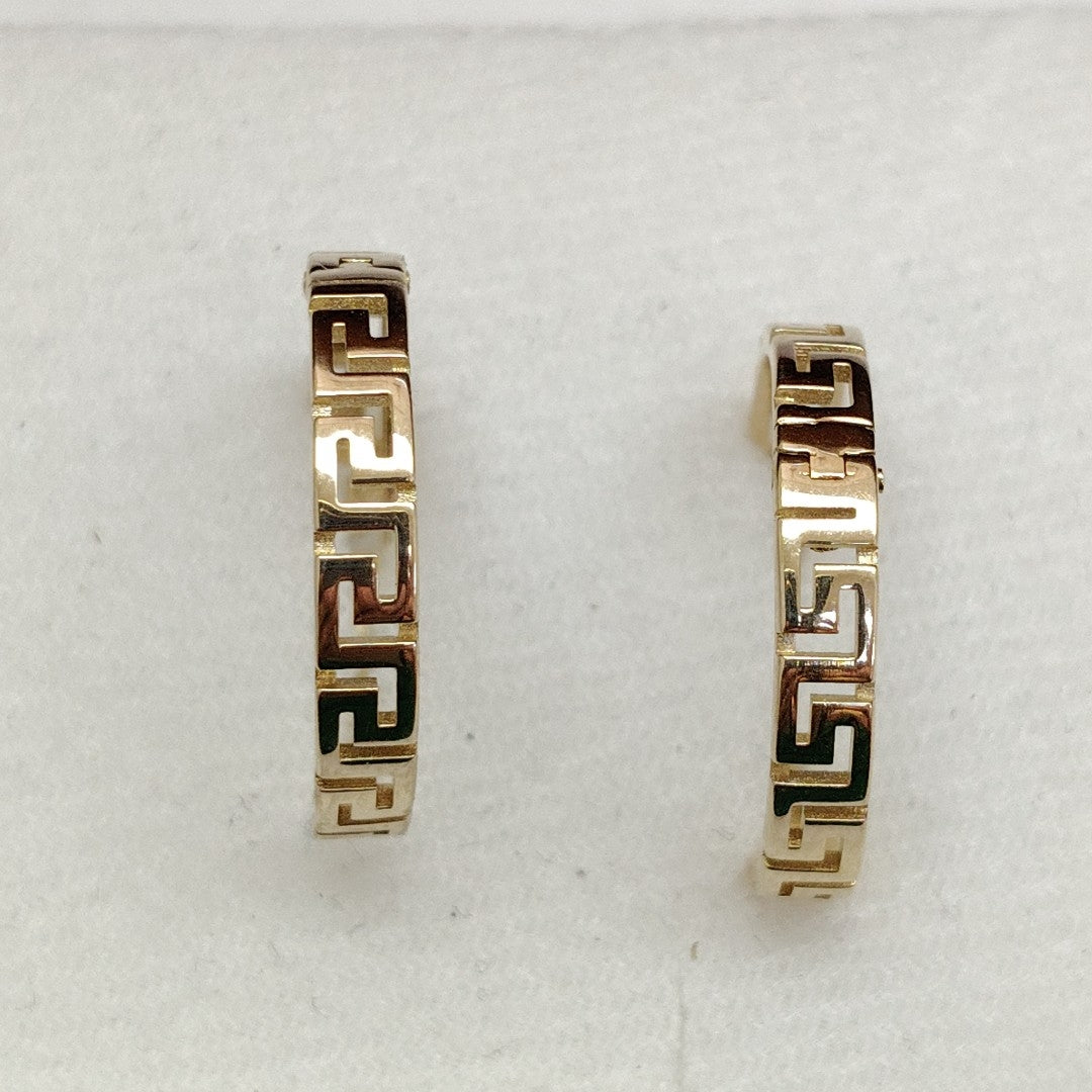 ARETES ARRACADA C GRECAS 14K 4.9 GR (NUEVO)