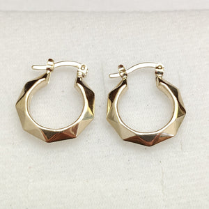 ARETES TEJIDO ARRACADAS FACETADAS 14K 1.8 GR (NUEVO)
