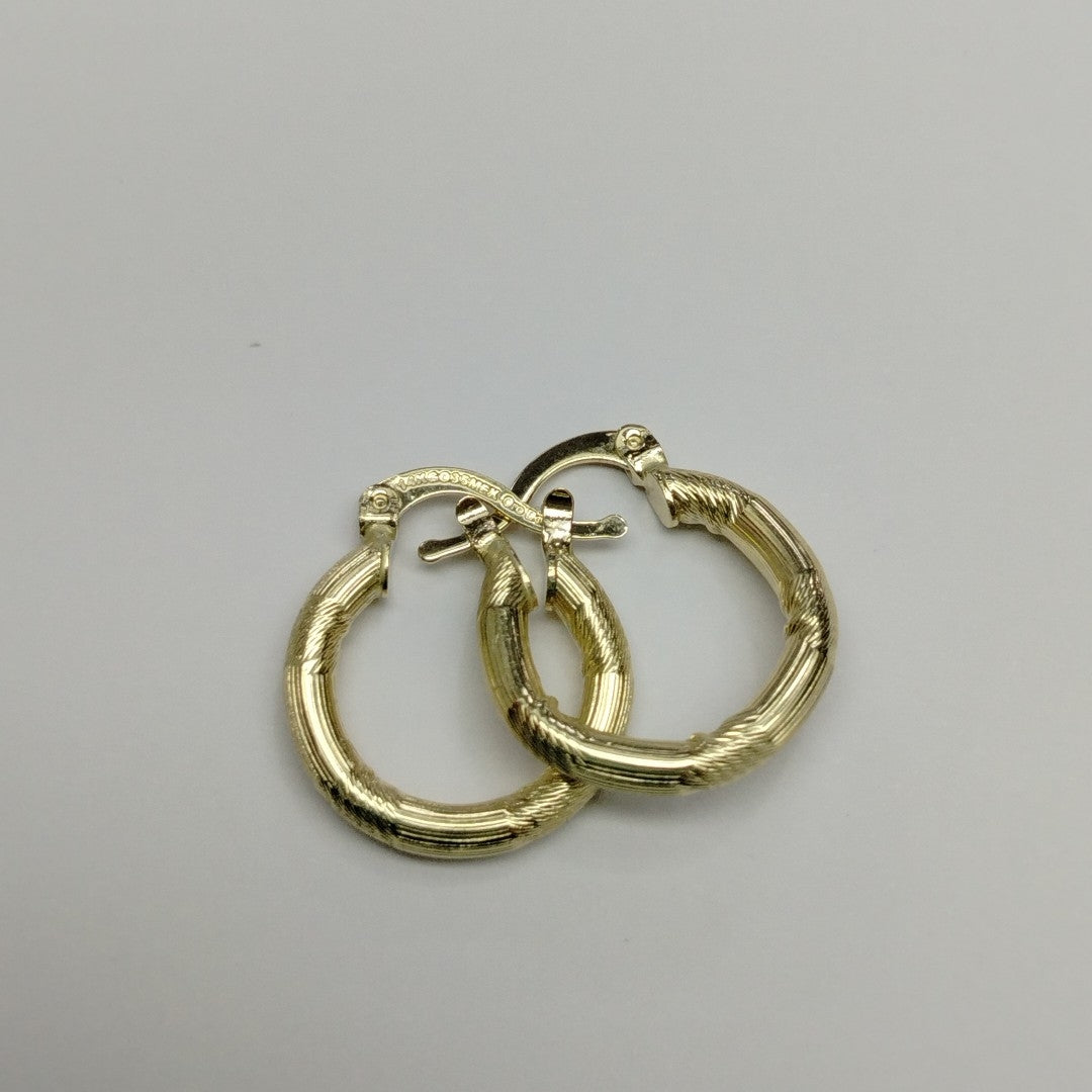 ARETES TEJIDO ARRACADAS CON DISEÑO 14K 2.7 GR (NUEVO)