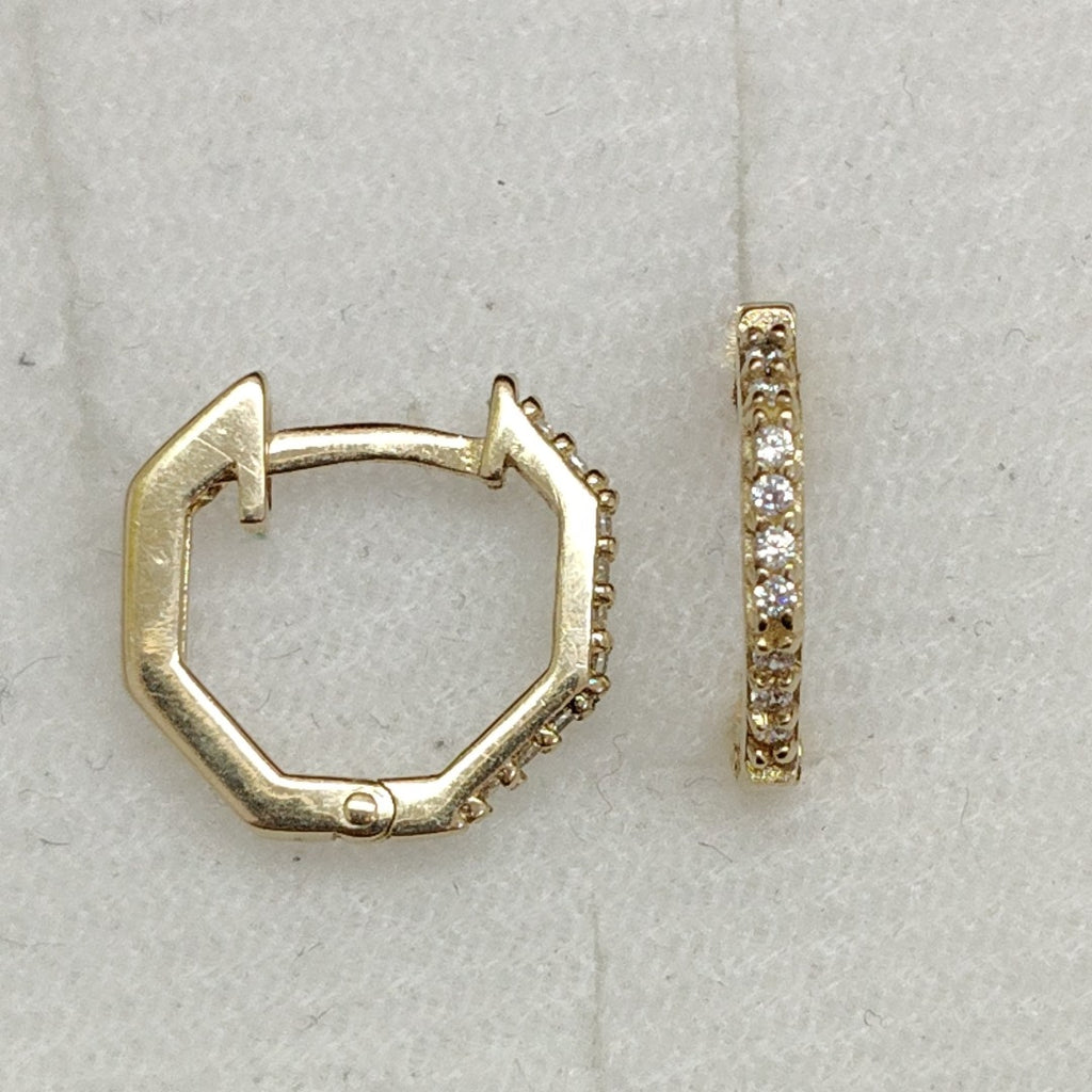 ARETES HUGIES C CIRCONIAS 14K 1.4 GR (NUEVO)