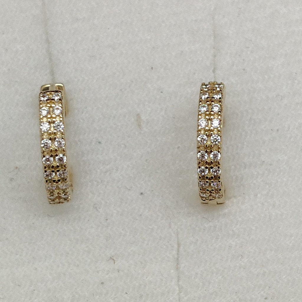 ARETES HUGGIES C CIRCONIA 14K 1.8 GR (NUEVO)