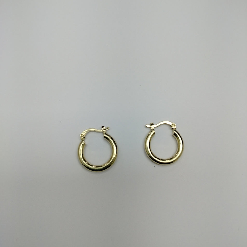 ARETES TEJIDO ARRACADAS LISAS 14K 1.6 GR (NUEVO)