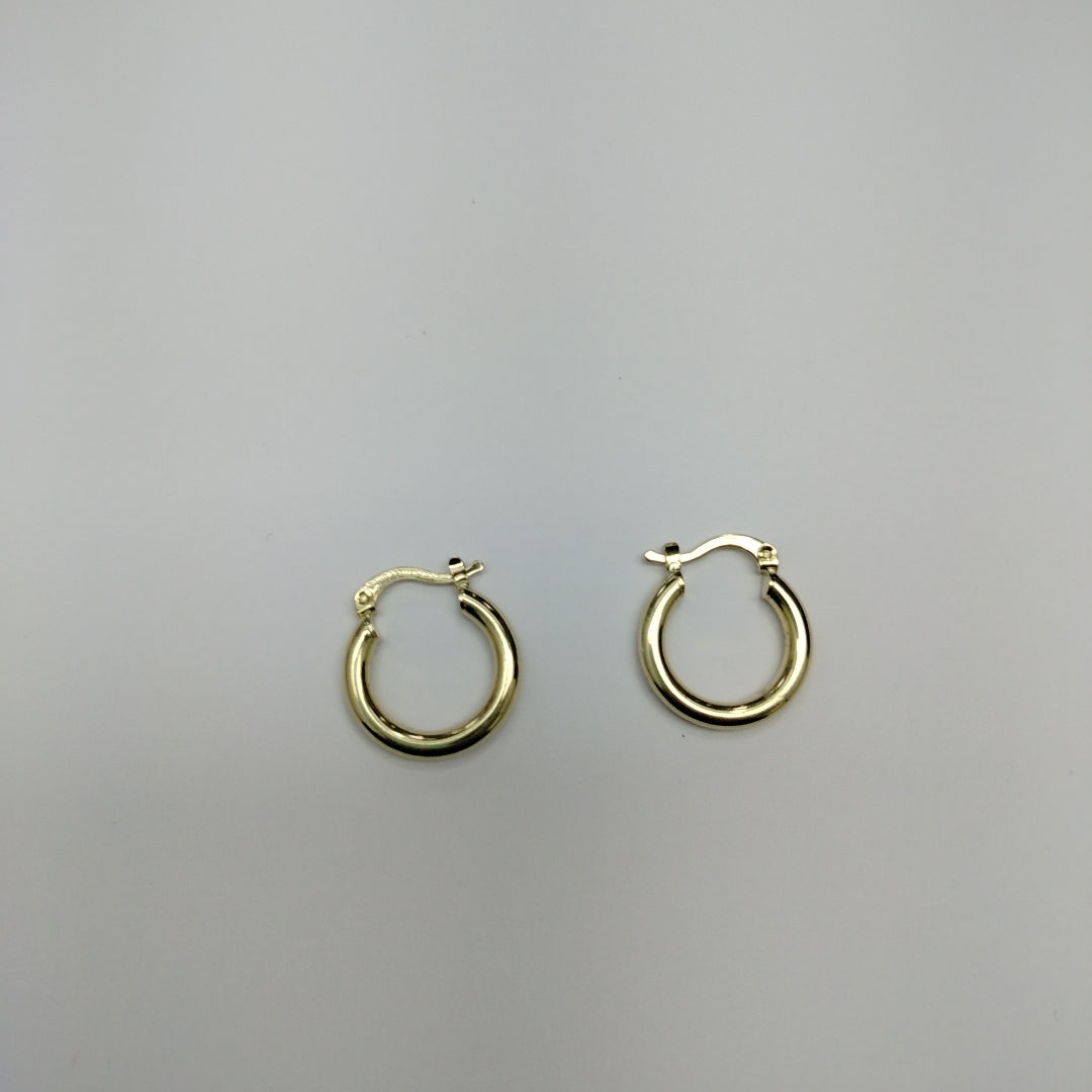 ARETES TEJIDO ARRACADAS LISAS 14K 1.6 GR (NUEVO)