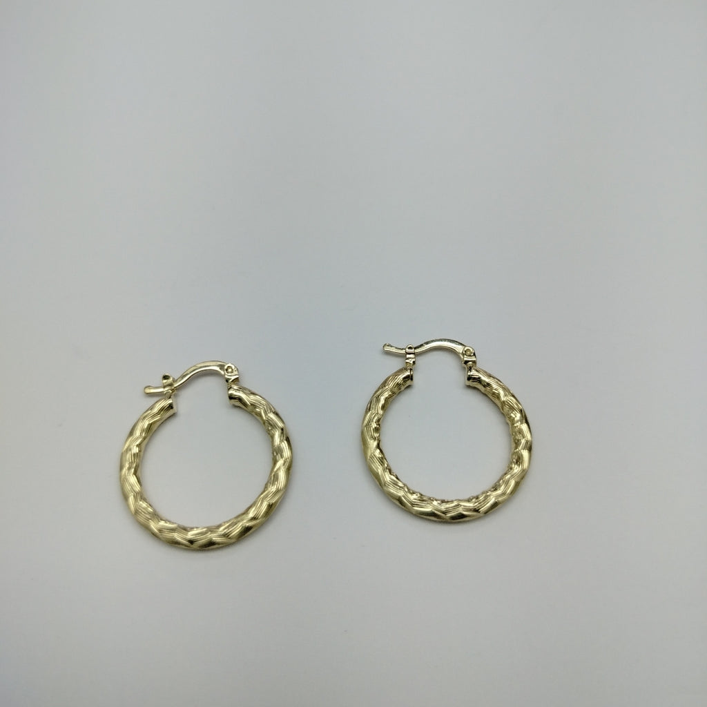 ARETES TEJIDO ARRACADA LABRADA 14K 2.6 GR (NUEVO)