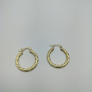 ARETES TEJIDO ARRACADA LABRADA 14K 2.6 GR (NUEVO)