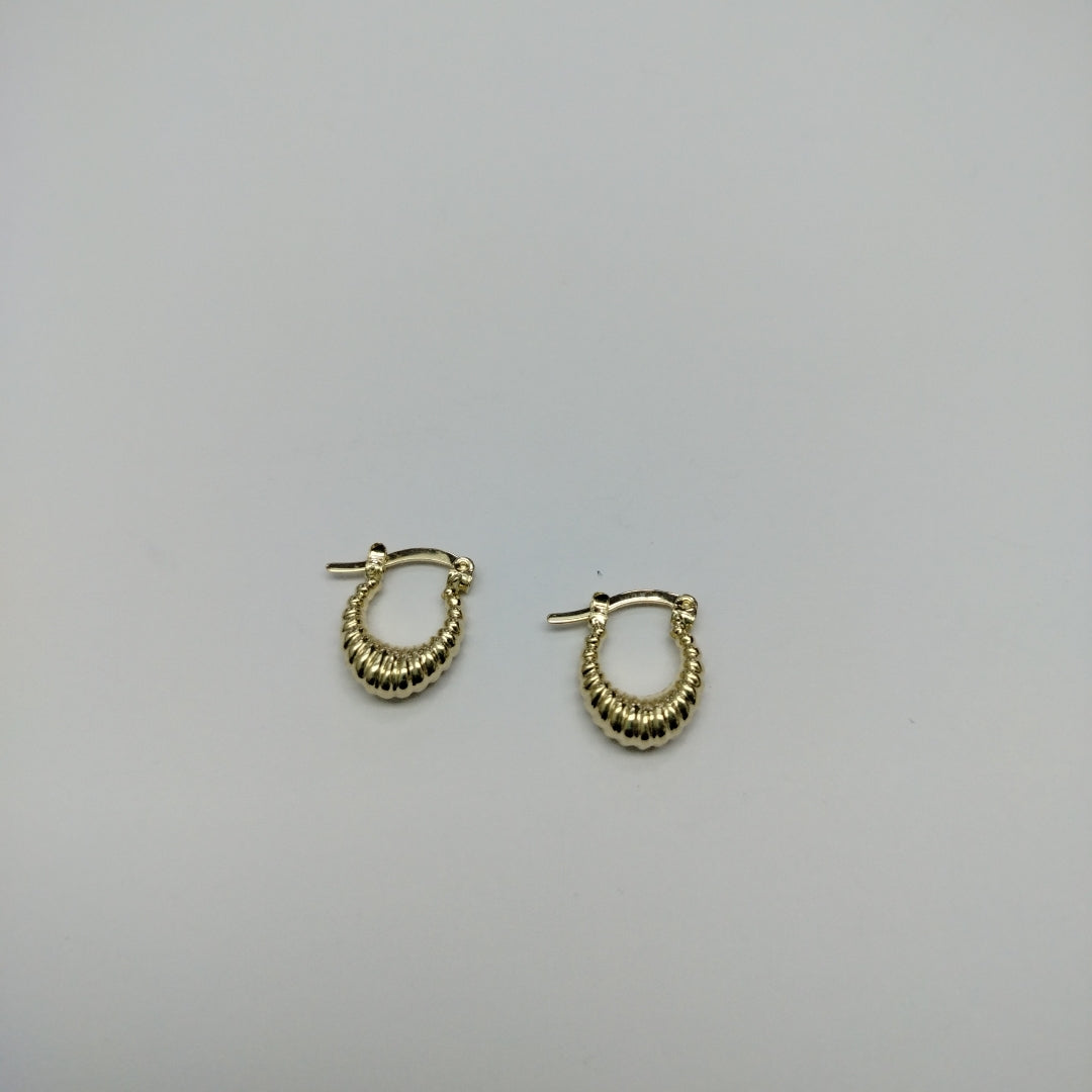 ARETES ARRACADA ESTRIADAS 14K 1.1 GR (NUEVO)