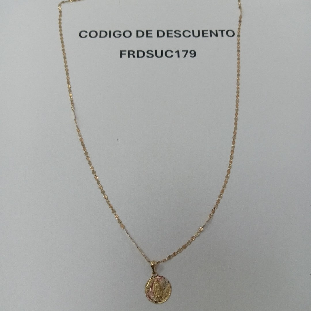 CADENA,MEDALLA RELIGIOSA ORO 10 K 1,60 GRMS (SEMINUEVO)
