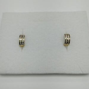 ARETES HUGGIES C CIRCONIAS 14K 1.7 GR (NUEVO)