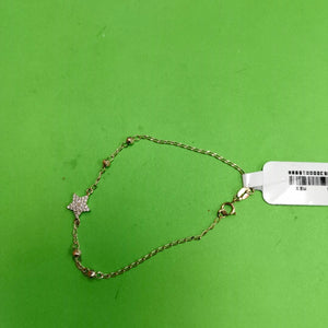 PULSERA ESPECIAL CON ESTRELLA Y CIRCONIAS 14K 18 CM 1.5 GR (NUEVO)