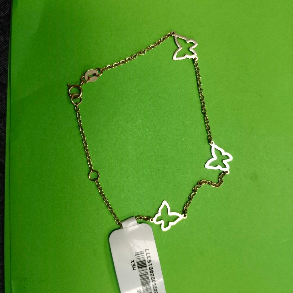 PULSERA ESPECIAL C MARIPOSAS 14K 18 CM 1.7 GR (NUEVO)
