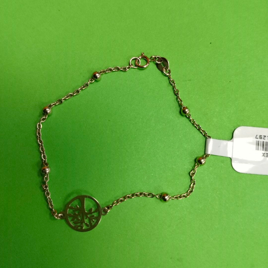 PULSERA TEJIDO ESPECIAL ARBOL 14K 18 CM 1.7 GR (NUEVO)