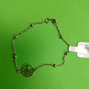 PULSERA TEJIDO ESPECIAL ARBOL 14K 18 CM 1.7 GR (NUEVO)