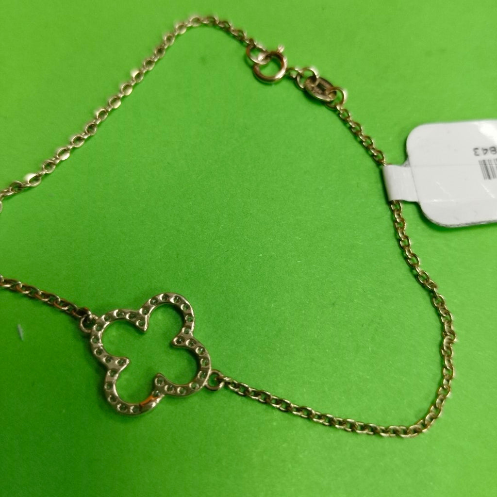 PULSERA TEJIDO ESPECIAL C CIRCONIAS 14K 18 CM 1.8 GR (NUEVO)