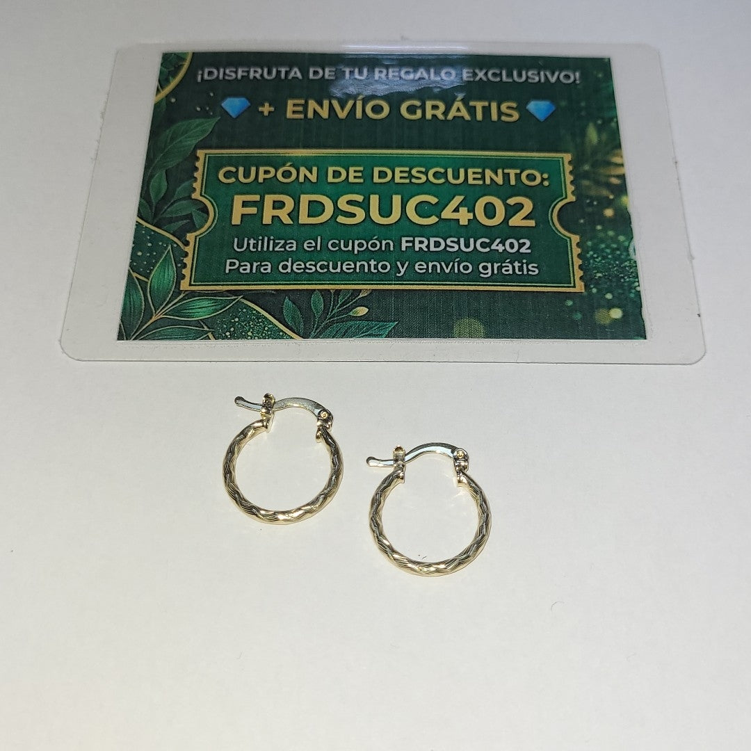 ARETES ARRACADAS TRENZADAS 14K 18 1.6 GR (NUEVO)