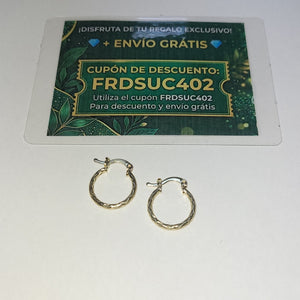 ARETES ARRACADAS TRENZADAS 14K 18 1.6 GR (NUEVO)