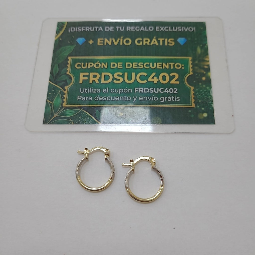 ARETES ARRACADAS COMBINADAS 14K 1.2 GR (NUEVO)