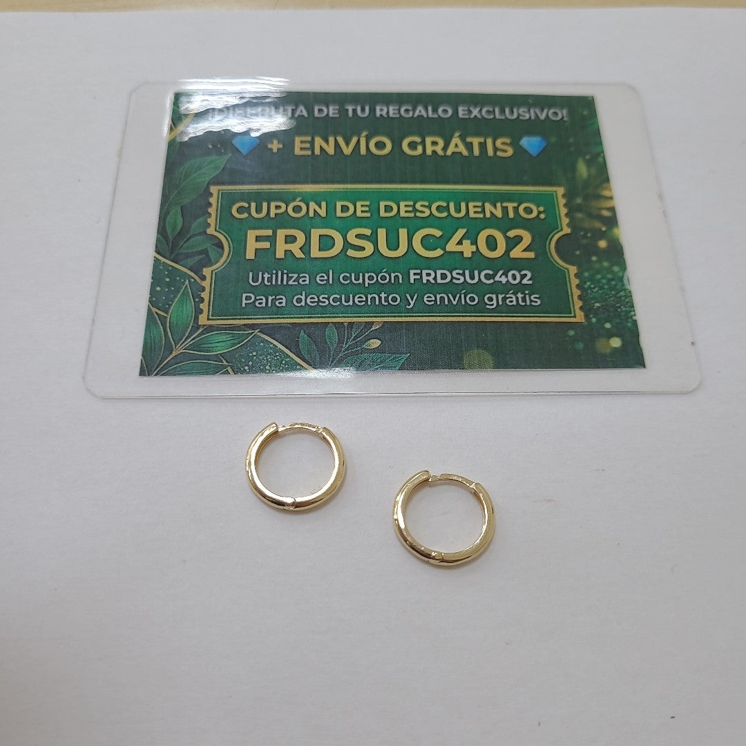 ARETES HUGGIES LISAS 14K 1.6 GR (NUEVO)