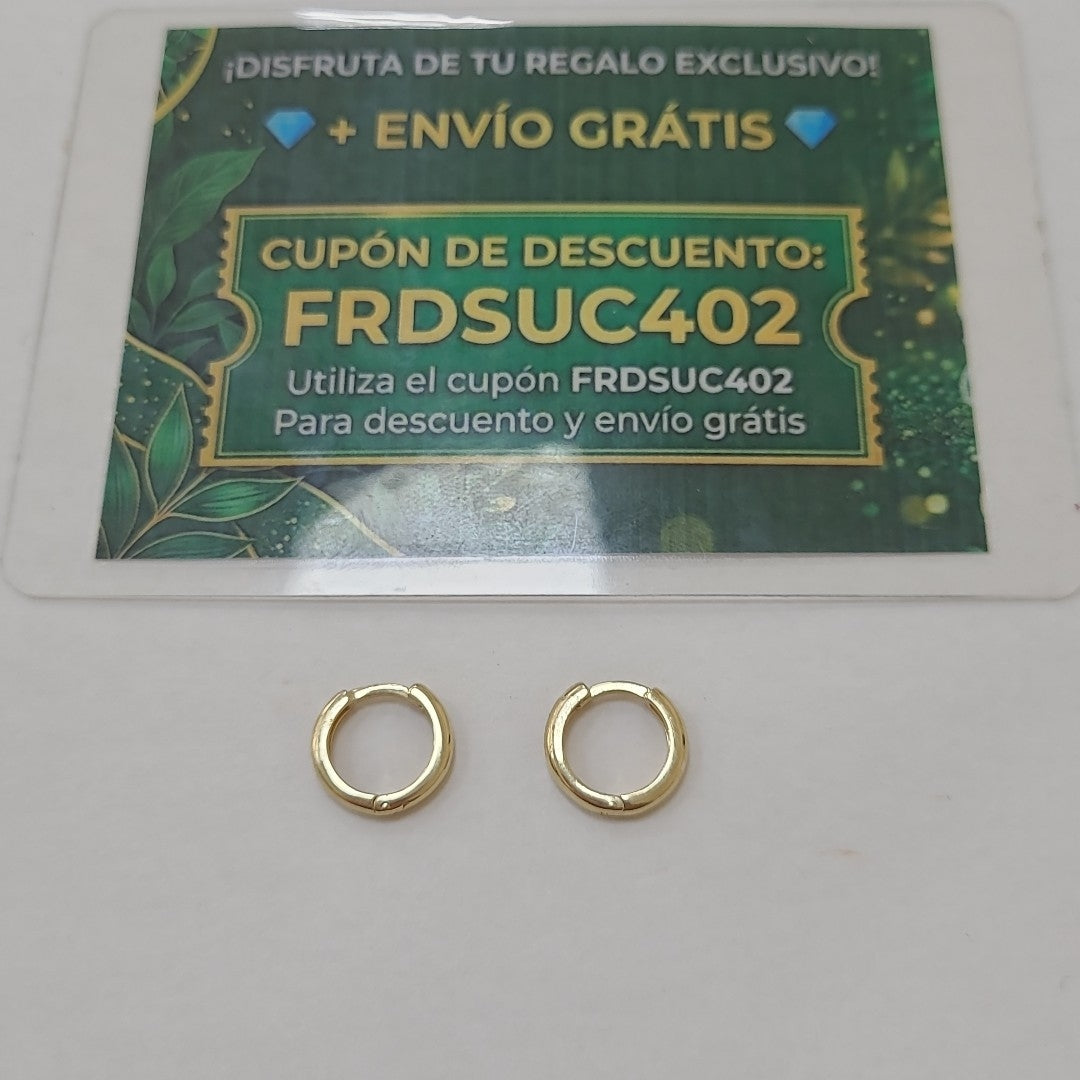 ARETES ARRACADAS LISAS 10K 1.2 GR (NUEVO)
