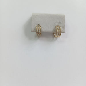 ARETES HUGGIES C CIRCONIAS 14K 1.7 GR (NUEVO)