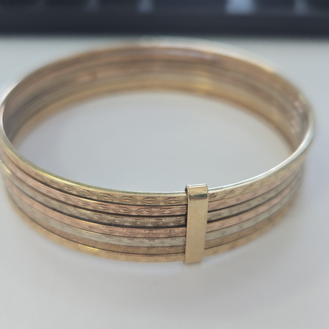 SEMANARIO DE PULSERAS ORO COMBINADO 10 K 22,60 GRMS (SEMINUEVO)