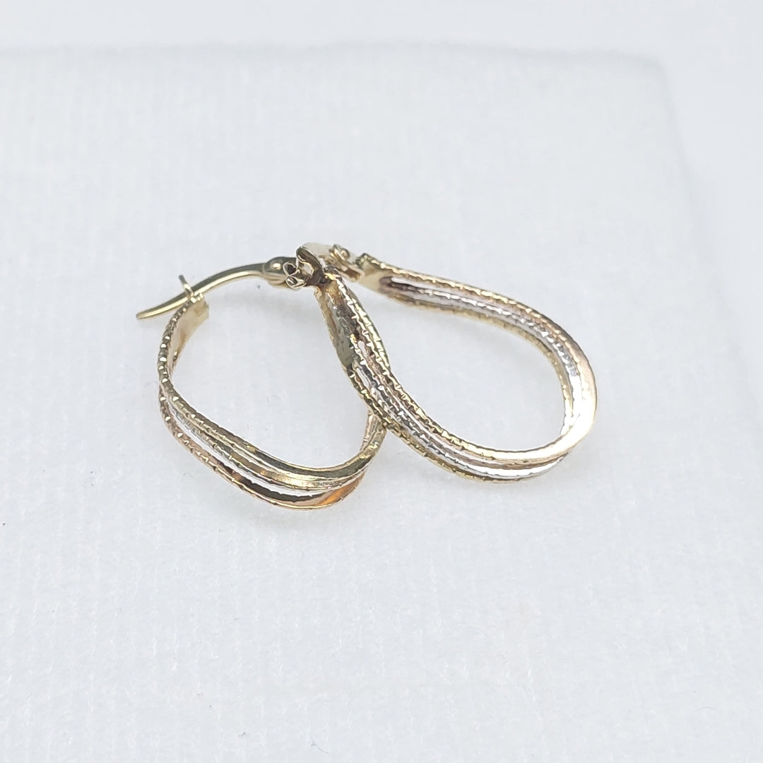 ARRACADAS PAR ORO, ORO BLANCO 14 K 1.8 GRMS (SEMINUEVO)