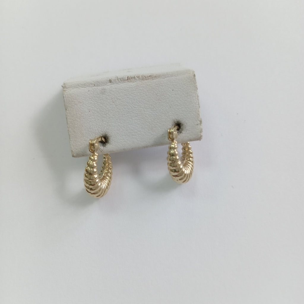 ARETES ARRACADA ESTRIADAS 14K 1.1 GR (NUEVO)