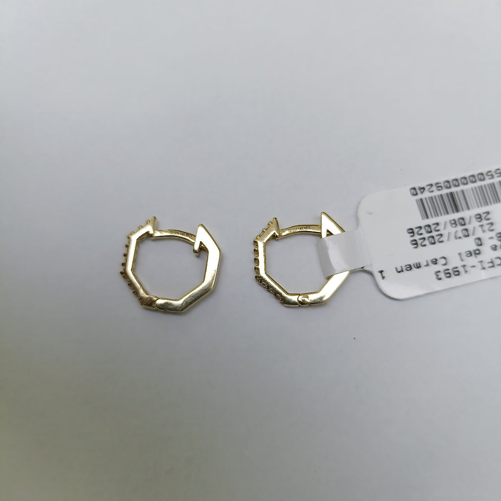 ARETES HUGIES C CIRCONIAS 14K 1.5 GR (NUEVO)