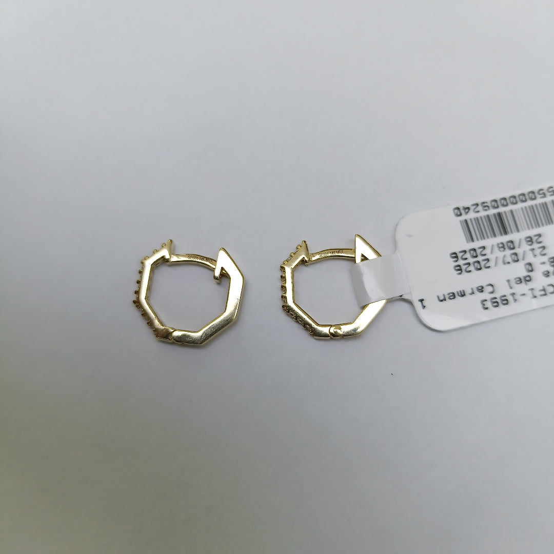 ARETES HUGIES C CIRCONIAS 14K 1.5 GR (NUEVO)