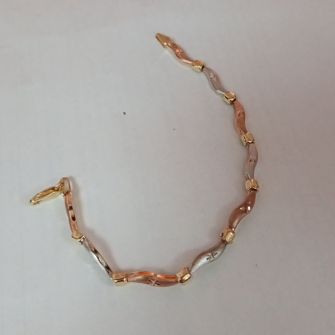 PULSERA ORO COMBINADO 10 K 4.3 GRMS (SEMINUEVO)